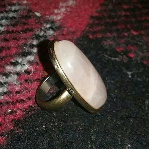 Huge Pink quartz ring